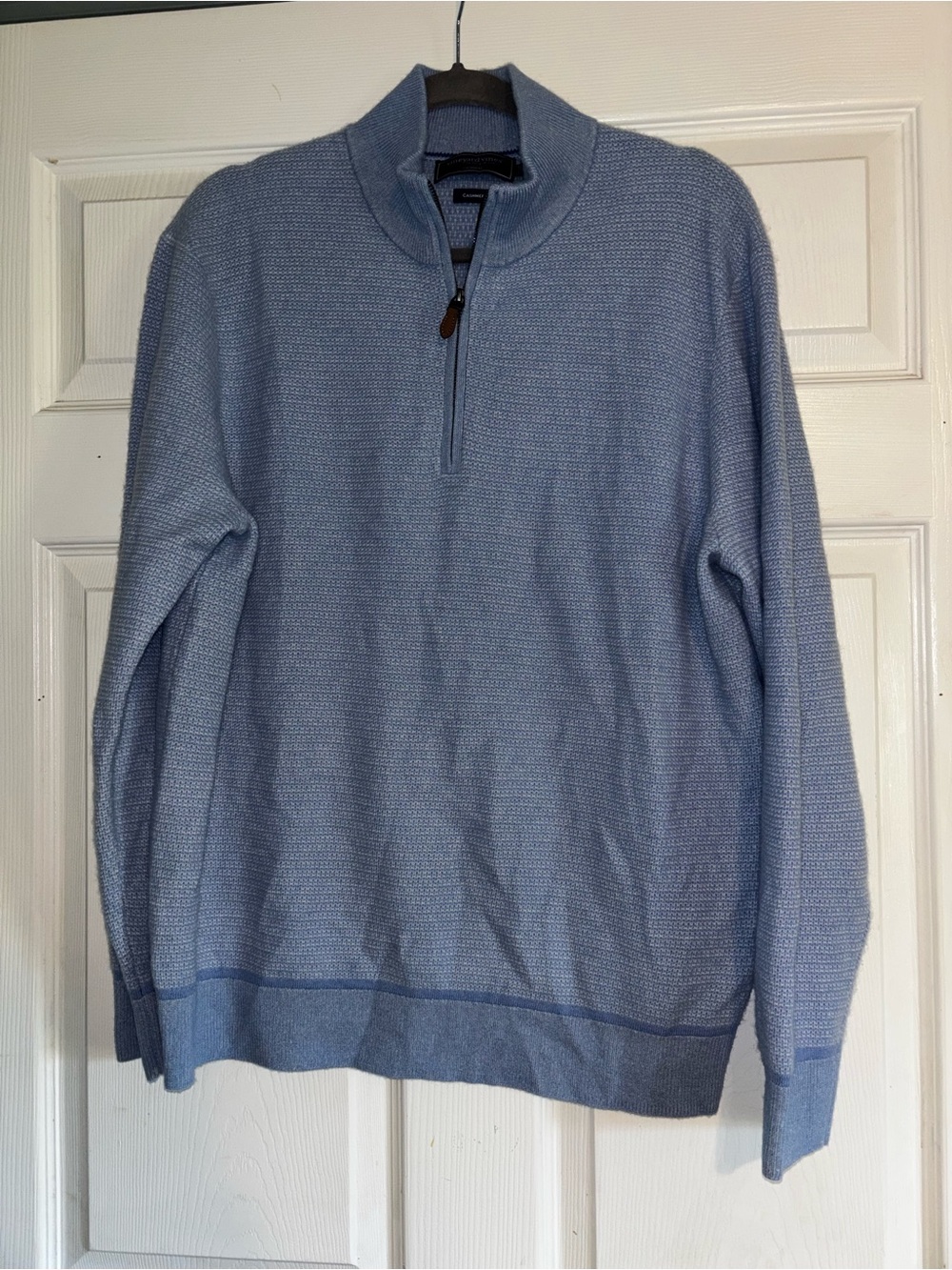 Vineyard Vines 100% Cashmere Light Blue Half-Zip Knit Sweater